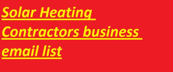 Solar Heating Contractors business Business Email Database