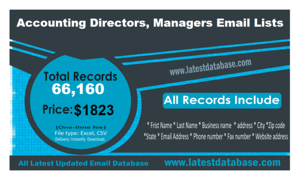 Accounting Directors, Managers Business Email Databases