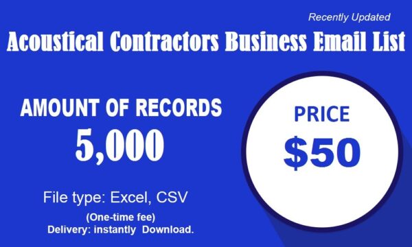 Acoustical Contractors Business Business Email Database