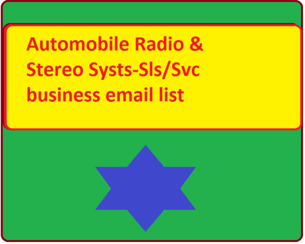 Automobile Radio & Stereo Systs-Sls Svc business Business Email Database