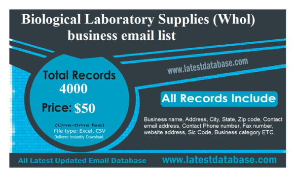 Biological Laboratory Supplies (Whol) business Business Email Database