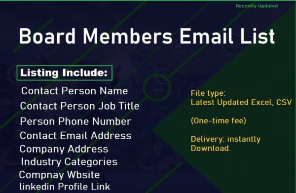 Board Members Business Email Database Trial