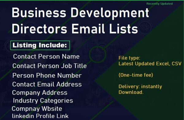 Business Development Directors Business Email Databases Trial