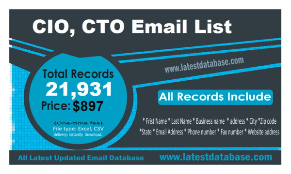 CIO, CTO Business Email Database