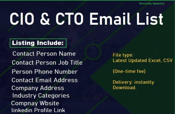 CIO & CTO Business Email Database Trial