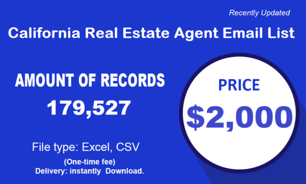 California Real Estate Agent Business Email Database Trial