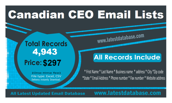 Canadian CEO Business Email Databases