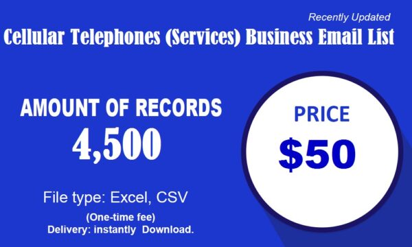 Cellular Telephones (Services) Business Business Email Database