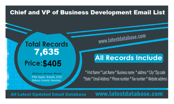 Chief and VP of Business Development Business Email Database