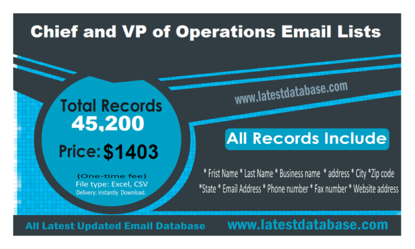 Chief and VP of Operations Business Email Databases