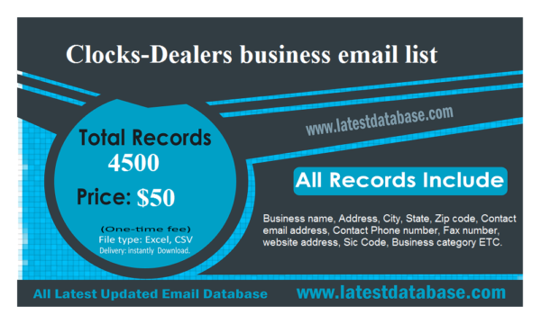 Clocks-Dealers business Business Email Database