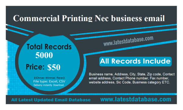 Commercial Printing Nec Business Business Email Database