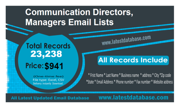 Communication Directors Managers Business Email Databases