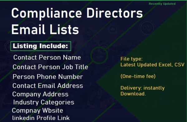 Compliance Directors Business Email Databases Trial