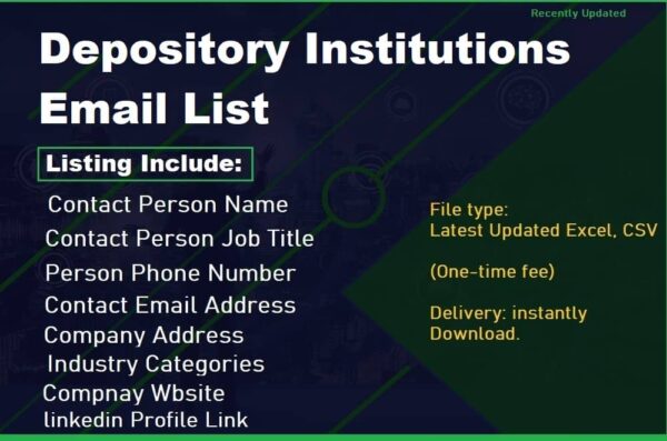 Depository Institutions Business Email Database