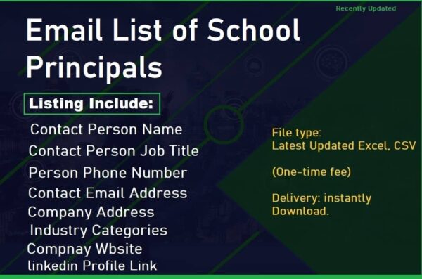 Business Email Database of School Principals