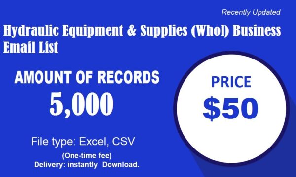 Hydraulic Equipment & Supplies (Whol) Business Business Email Database