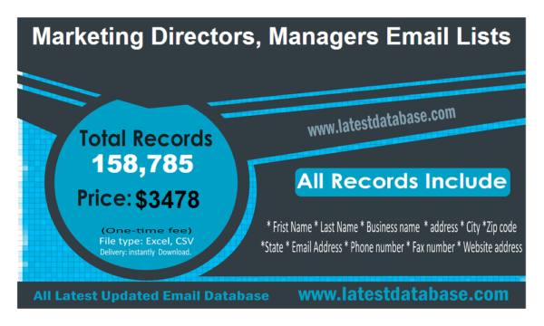 Marketing Directors, Managers Business Email Databases