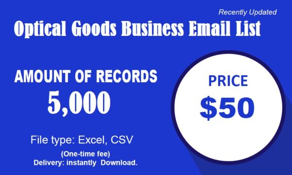 Optical Goods Business Business Email Database