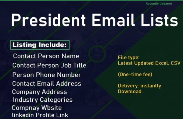 President Business Email Databases Trial