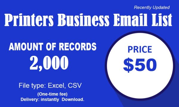 Printers Business Business Email Database