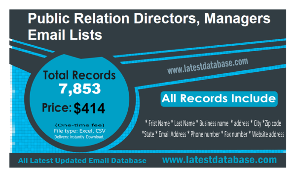 Public Relation Directors Managers Business Email Databases