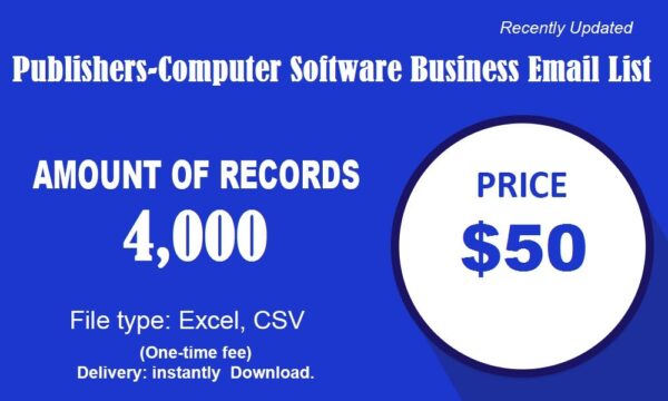 Publishers-Computer Software Business Business Email Database