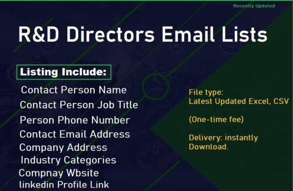 R&D Directors Business Email Databases Trial