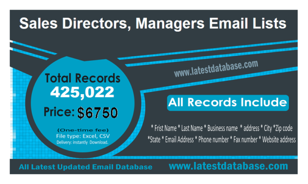 Sales Directors, Managers Business Email Databases