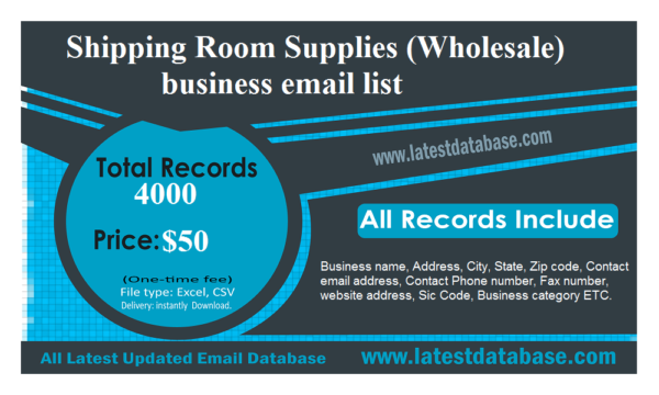 Shipping Room Supplies (Wholesale) business Business Email Database