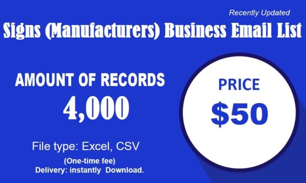 Signs (Manufacturers) Business Business Email Database