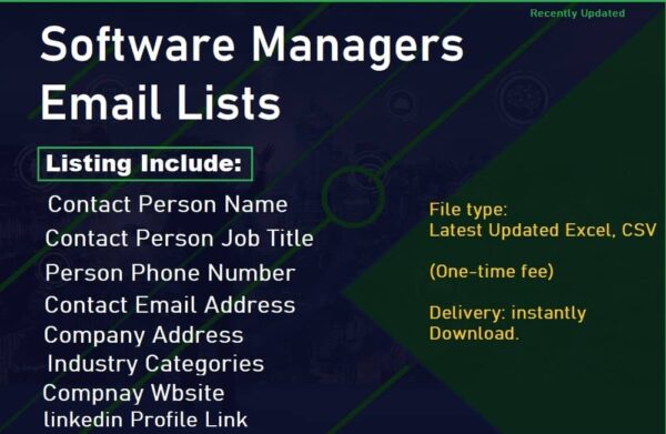 Software Managers Business Email Databases Trial