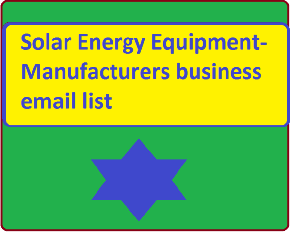 Solar Energy Equipment-Manufacturers business Business Email Database