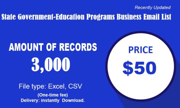 State Government-Education Programs Business Business Email Database