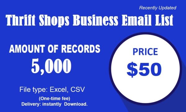 Thrift Shops Business Business Email Database