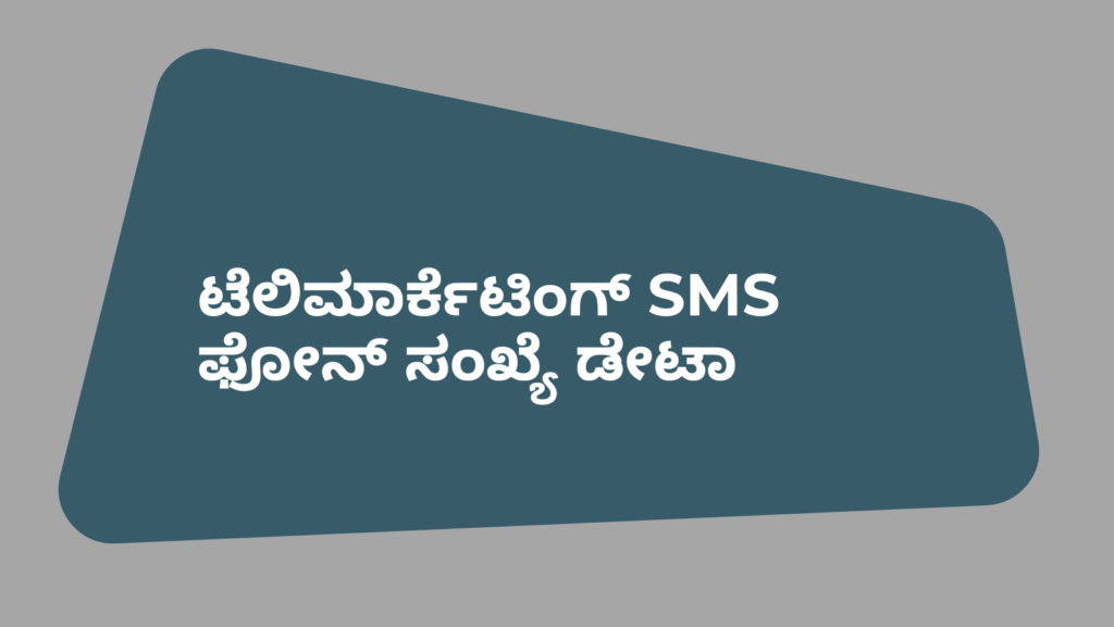 ಟೆಲಿಮಾರ್ಕೆಟಿಂಗ್ SMS ಫೋನ್ ಸಂಖ್ಯೆ ಡೇಟಾ